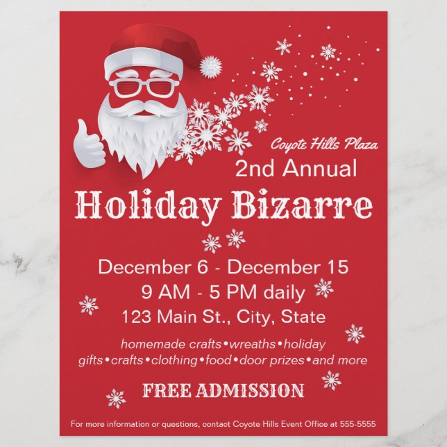 Hip Jultomten Papercut på Red Jul-evenemanget Reklamblad (Framsidan)