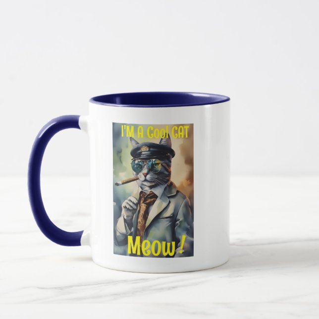 Hip Kattdjur Gift Novelty Mugg, jag är Coola kaffe Mugg (Vänster)