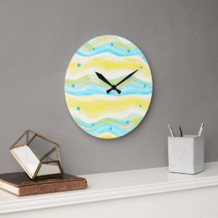 Hip konstnärlig abstrakt retro cool våg art mönste stor klocka