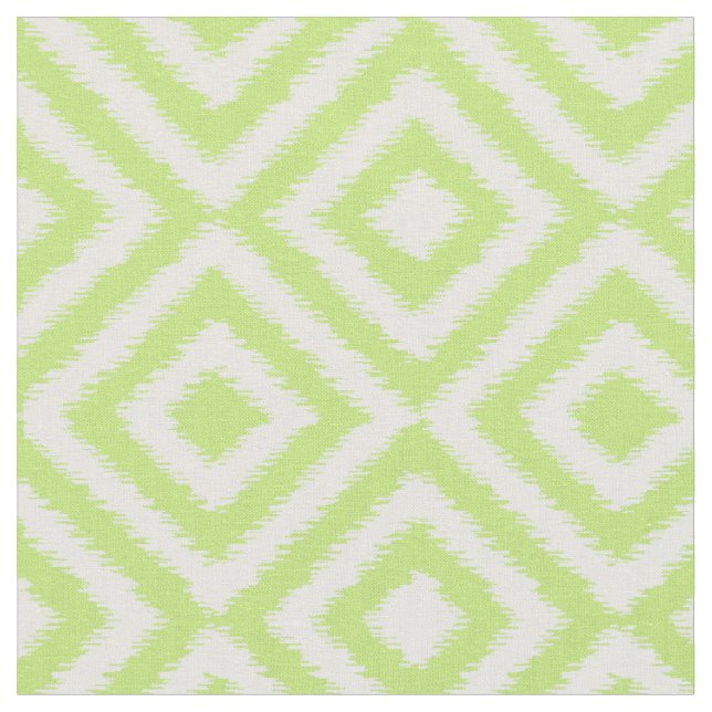 Hip Lime Green Ikat Diamond Squares Mosaic Mönster Tyg (Närbild)