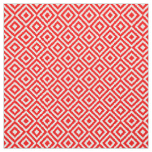 Hip-ljus röd ikat Diamond Squares Mosaic Mönster Tyg
