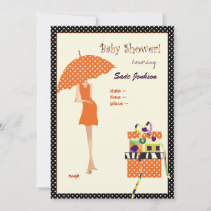 Hip-Mamma Babykläder/ orange/ polka dots Inbjudningar