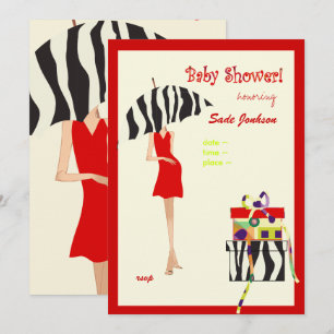Hip Mamma Babykläder/ röd klänning / zebra ränder Inbjudningar