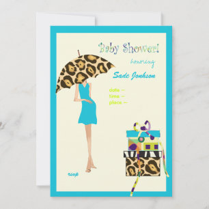 Hip Mamma Babyskor/ blå klänning/leopard-fläckar Inbjudningar
