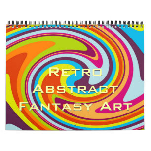 Hip Modern Färgrik Retro Abstrakt Fantasy Konst Kalender