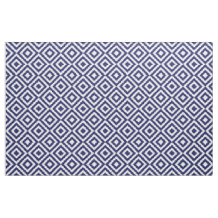 Hip Mörk blått Ikat Diamond Squares Mosaic Möns Tyg