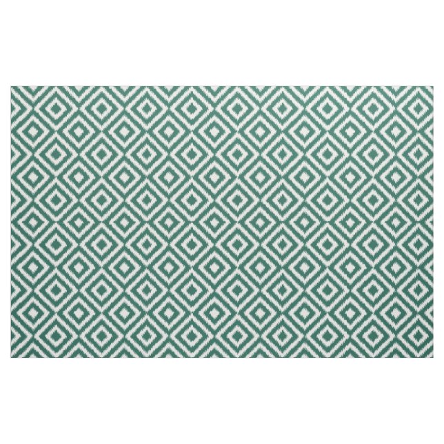 Hip Mörk grönt Ikat Diamond Squares Mosaic Mönster Tyg (Fat Quarter)