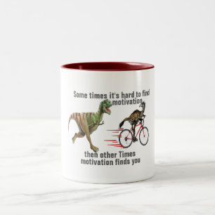 Hip Motivering hittar dig på ett lustigt T-rex Mug Två-Tonad Mugg