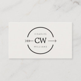 HIP och EDGY MONOGRAM-LOGOTYP med ARROW på LJUSGRÅ Visitkort