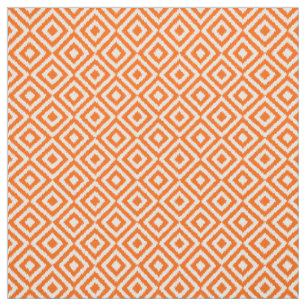 Hip Orange Ikat Diamond Squares Mosaic Mönster Tyg