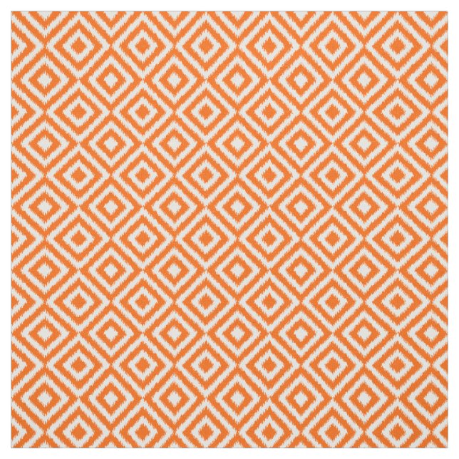 Hip Orange Ikat Diamond Squares Mosaic Mönster Tyg (Provkarta)