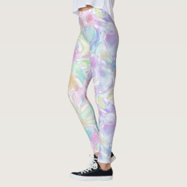 Hip Pastel Rosa Violet Blue Grönt Turcos Swirls Leggings