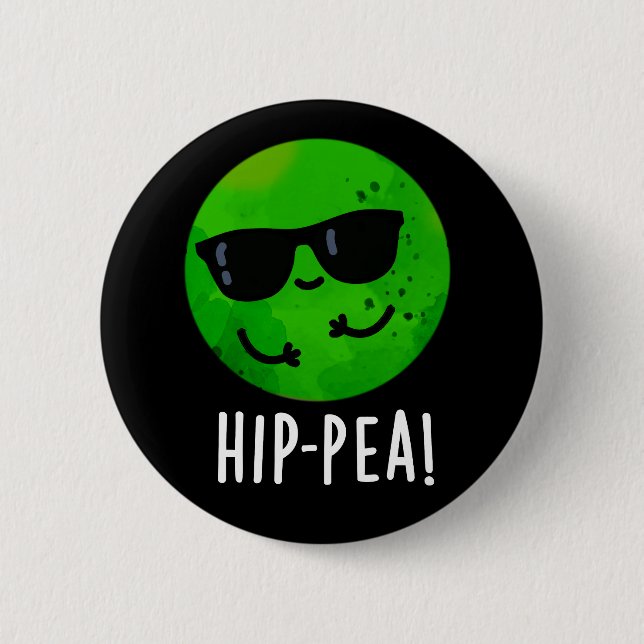 Hip-pea Funny Hip Pea Pun Mörk BG Knapp (Framsida)
