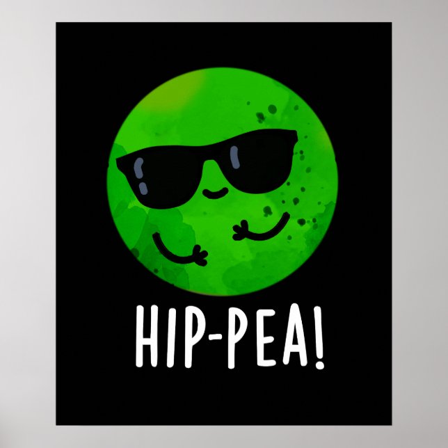 Hip-pea Funny Hip Pea Pun Mörk BG Poster (Framsidan)