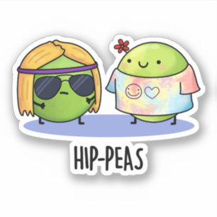 Hip-peas Funny Hippie Peas Pun Klistermärken