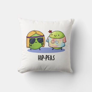 Hip-peas Funny Hippie Peas Pun Kudde