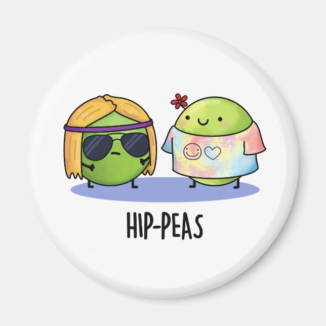 Hip-peas Funny Hippie Peas Pun Magnet (Framsidan)