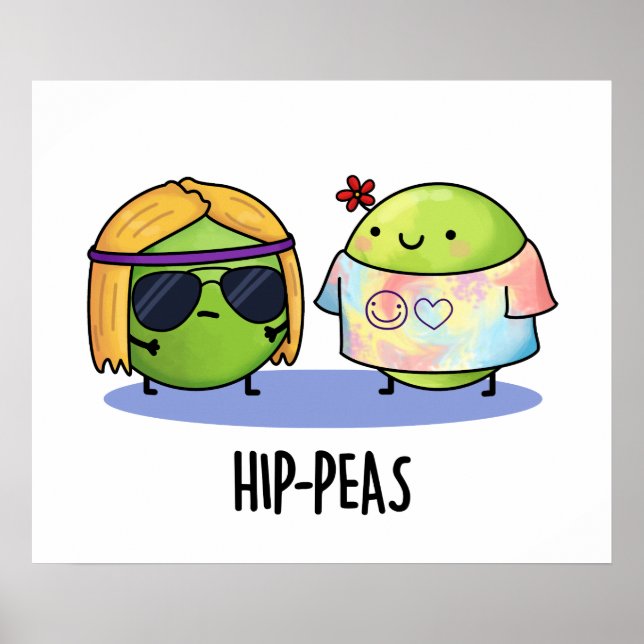 Hip-peas Funny Hippie Peas Pun Poster (Framsidan)