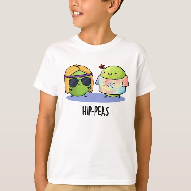 Hip-peas Funny Hippie Peas Pun T Shirt (Framsida)