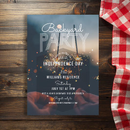 Hip Photo Outdoor Barbecue 4 juli Party Inbjudningar