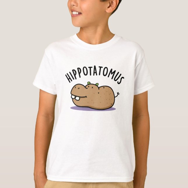 Hip-potatis-mus Funny Hippo Pun T Shirt (Framsida)