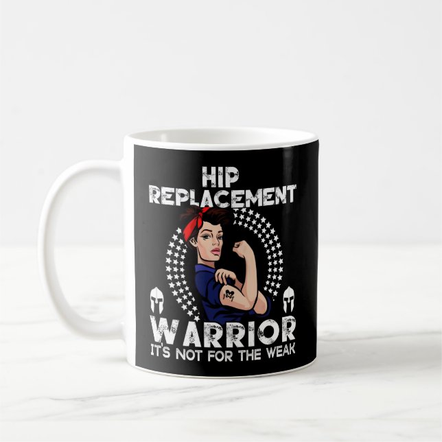 Hip Replacement Warrior Awareness Hip Surgery Kaffemugg (Vänster)