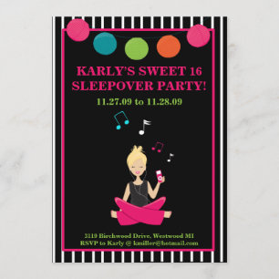 HIP RETRO MODERN Sassy Girl Birthday Inbjudningar