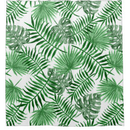 Hip Retro Tropical Grönt Handflatan Blad Mönster