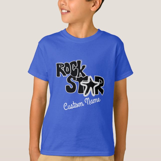 Hip RockStar Rock på Roll Star Kids T-shirt Design (Framsida)
