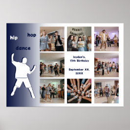 Hip-Skutt Dance Party 13:e födelsedag Fotokollage Poster