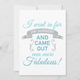 Hip Surgery Fabulous Recovery (Blue) Inbjudningar