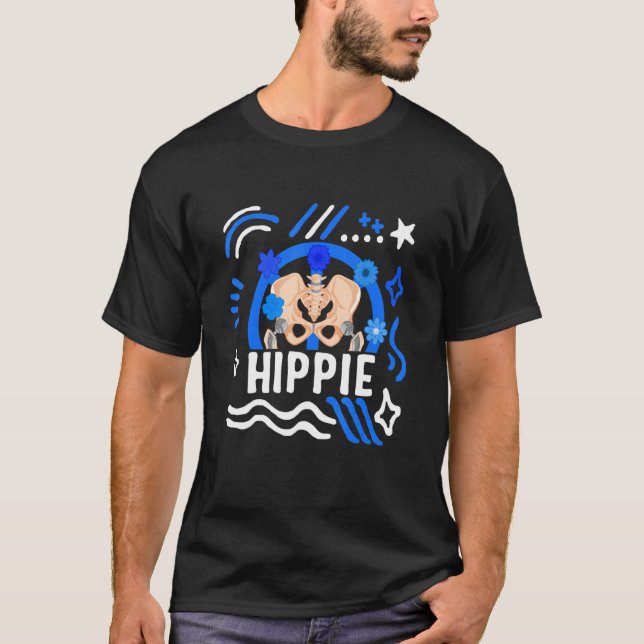 Hip Surgery Hippie Floral Bionic Broken Hip Replac T Shirt (Framsida)