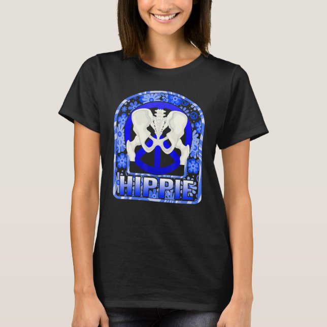 Hip Surgery Hippie Floral Bionic Broken Hip Replac T Shirt (Framsida)