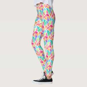 Hip Triangle Polygon Mosaic Watercolor Art Mönste Leggings