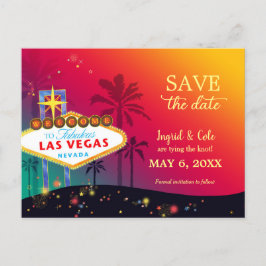 Hip Twilight Las Vegas Bröllop spara datum Meddelande Vykort