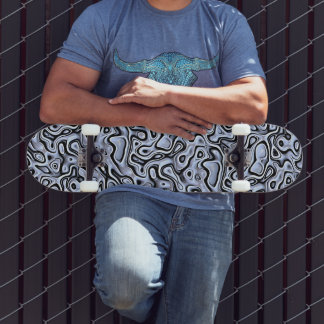 Hip Violet Blue Grått Black 3D Liquid Art Mönster Mini Skateboard Bräda 18,5 Cm