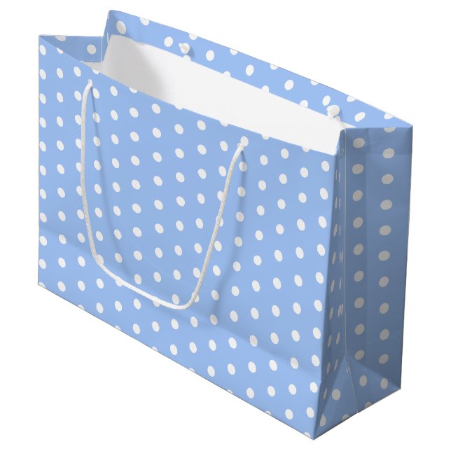 Hip White Fifons Retro Polka dots på Baby blue (Framsidan Vinklad)