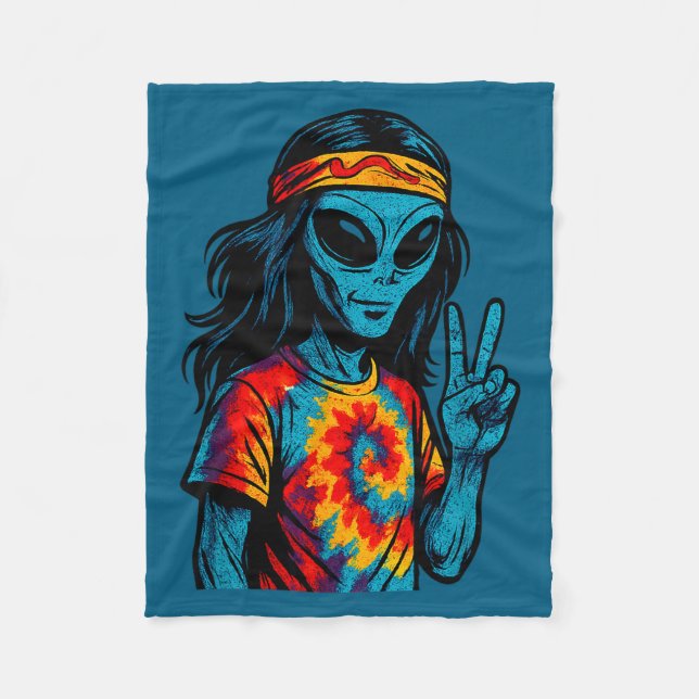 Hipe Alien Tie-dye Design  Fleecefilt (Framsidan)
