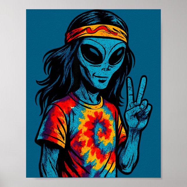 Hipe Alien Tie-dye Design  Poster (Framsidan)
