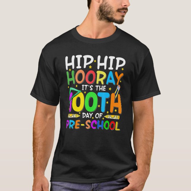 HipHip Hooray är den 100: e dagen för förkoolstudi T Shirt (Framsida)