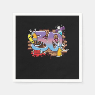 Hiphop Dancer Graffiti Artist Typography 30th Birt Pappersservett