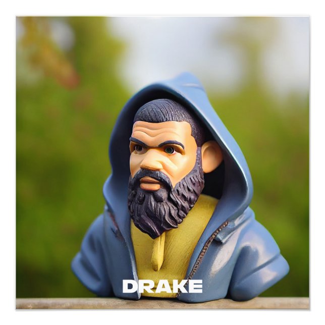 HipHop Drake Porträtt Art Gnomis Fototryck (Framsidan)