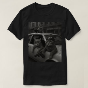 Hiphop kattgäng realistisk konst, cool kattälskare t shirt