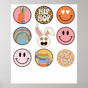 hiphop-leende, retro, vintage poster