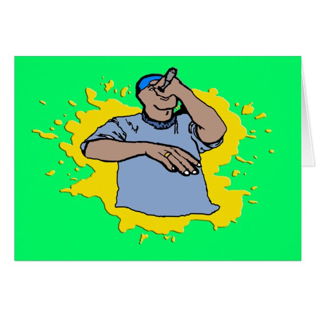 Hiphop rappar hälsningskort (Framsidan Horizontal)