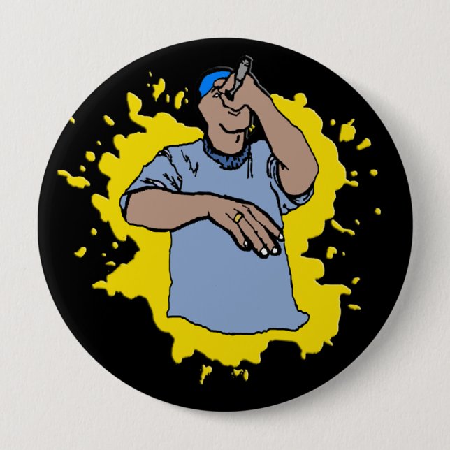 Hiphop rappar knapp (Framsida)