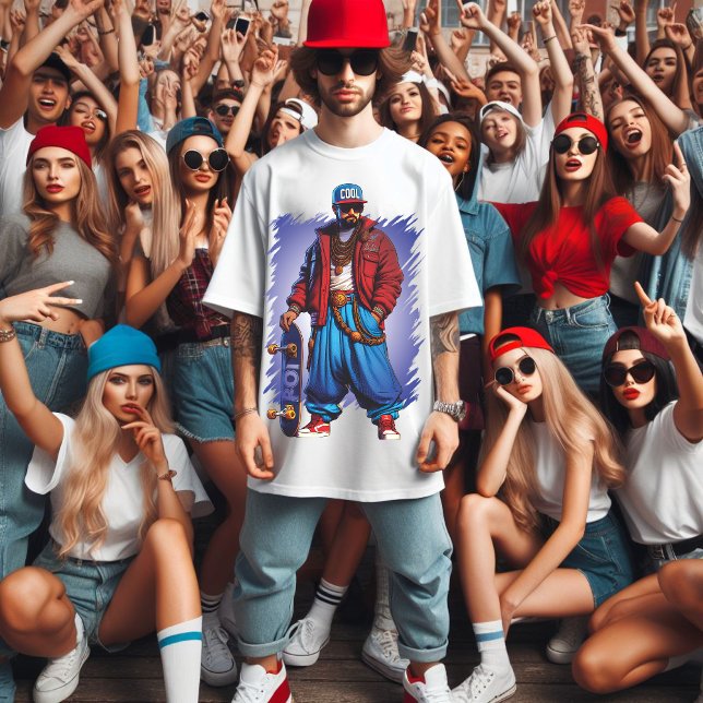 Hiphoper Guy med Skateboard T Shirt (HipHopper)