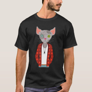 Hiphuggar Katt som bär Jacka Knäpp Gekatt T Shirt