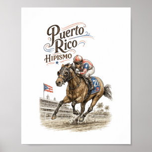 Hipismo Puerto Rico Hästkapplöpning Poster