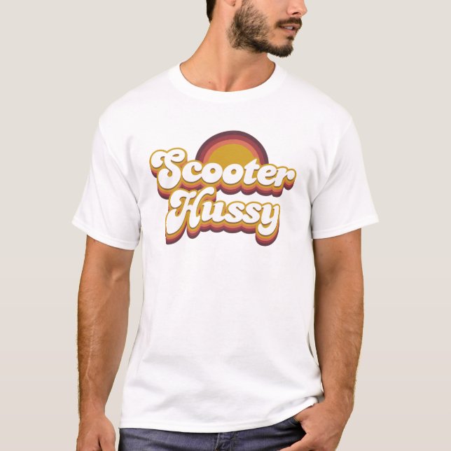 Hippie 1970-talet Counterculture Scooter Hussy T Shirt (Framsida)